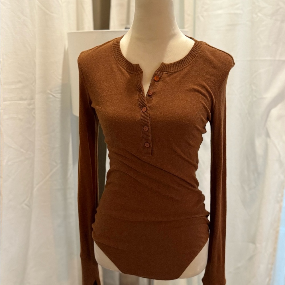 Enza costa Long Sleeve Henley bodysuit super soft!